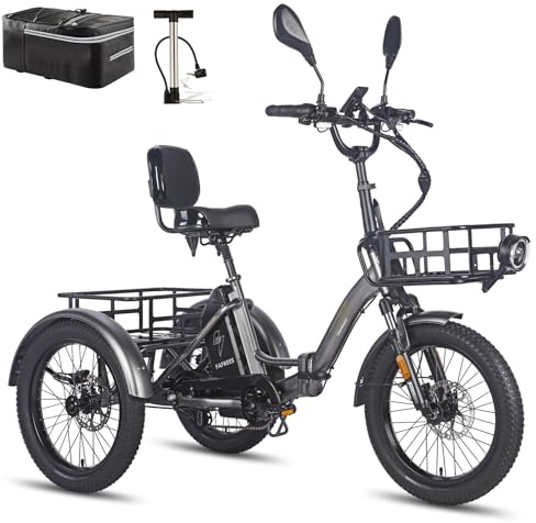 2025 Fafrees F20 Mate E Bicicleta de carga de 20 pulgadas [Oficial] Mujer Bicicleta Eléctrica Hombre 180 KG, Triciclo E Bike para Adultos, Bicicleta Plegable E-Bike 23,45 Ah 48 V Batería, Fatbike