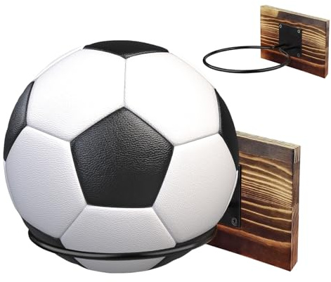 Soporte de pared para balones de fútbol, estante deportivo multiusos para baloncesto, voleibol, fútbol, organizador de pared ideal para dormitorio, sala de estar, dormitorio, pasillo, sótano o estudio