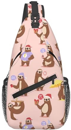 Söt sengångartryck män kvinnor korsväska diagonalt slunga lätt axel crossbody ryggsäck