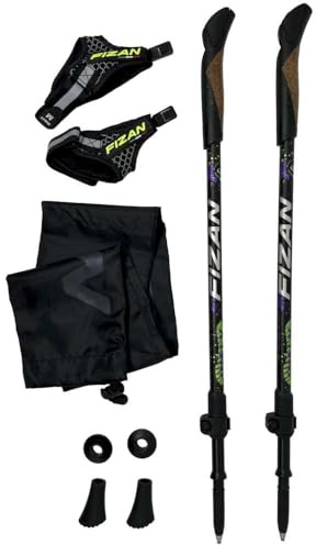 WALX R-Evolution Nordic Walking Poles, Compact 3-Part Travel Poles, Lightweight & Durable, Made by Fizan