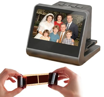 24MP Film and Slide Scanner with 5 Inch LCD Screen, 48MP Interpolated Digital Film Scanner for 35mm 135 110 126KPK Negatives Slides