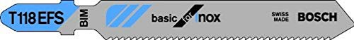 Bosch Professional 3 Hojas de sierra de calar T 118 EFS Basic for Inox (para Láminas de acero inoxidable, accesorios Sierra de calar), Gris