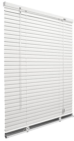MadeInNature MN - Tenda veneziana in vinile, facile applicazione, con o senza foratura, modello e colori a scelta, 150 x 180 (l x h), colore: Bianco 01