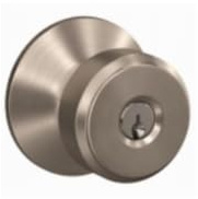 SCHLAGE Bowery - Pomos de entrada de níquel satinado grado 1 1-3/8 pulgadas.