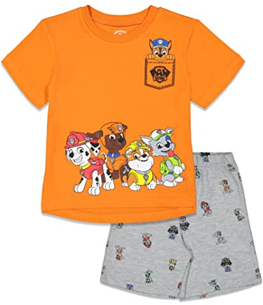 Nickelodeon Paw Patrol Chase Marshall Rubble Rocky Little Boys Graphic T-Shirt Bike Shorts French Terry Set 6