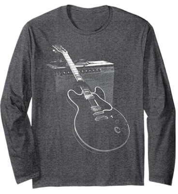 Chitarra blues e amplificatore, regalo retrò chitarrista Maglia a Manica