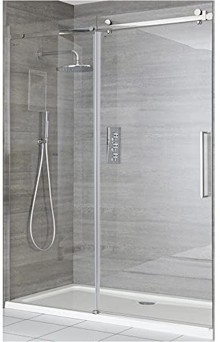 Milano Portland 1500mm Chrome Reversible Frameless Sliding Shower Enclosure Door