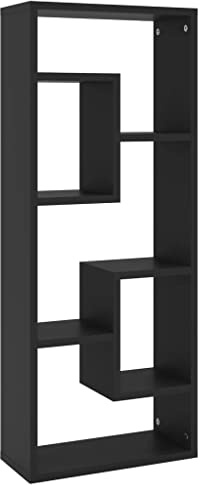 vidaXL Scaffale a Parete Nero 36x16x90 cm in Legno Multistrato