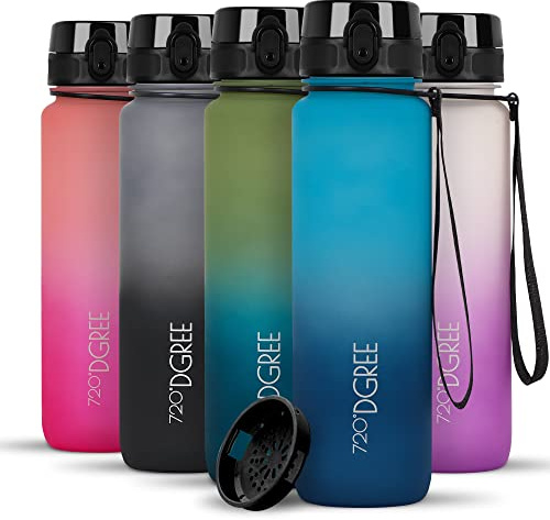 720°DGREE Trinkflasche “uberBottle“ softTouch +Sieb Multicolour - 1L - BPA-Frei - Wasserflasche für Uni, Sport, Fitness, Fahrrad, Outdoor - Sportflasche aus Tritan - Leicht, Bruchsicher, Nachhaltig