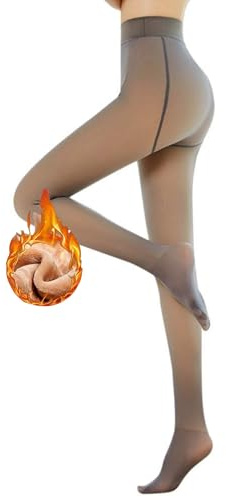 Rayson Collant Femme Thermique D'hiver 330g Collants Chaud Opaque Femme Grande Taille Collant Jambes Minceur Pantalons(Café,L)