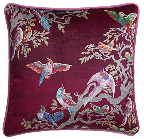 Laurence Llewelyn-Bowen - Vogel-Absurdität - gefülltes Kissen - 43 x 43 cm in rosa