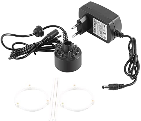 Brumisateur Ultrason,Tbest Brumisateur Ultrason,Beleuchtung Zimmerbrunnen,Brumisateur,Nebler,Brumisateur À Ultrasons 1Pc 12Led Brumisateur Coloré Pour Fontaine D'Eau Étang Avec Adaptateur Secteur 110