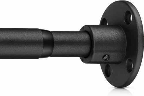 Heavy Duty Shower Rod - Industrial Shower Curtain Rod Wall Mounted for Bathroom,Closet,Room Divider,Outdoor Patio - 28 to 76Adjustable Shower Pole - Matte Black
