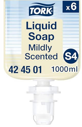 Tork Mild Duftende Hand Flüssigseife S4, frischer Duft, 6 x 1.000 ml, 424501