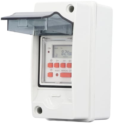 Temporizador de bomba de piscina, caja de temporizador digital, 7 días, 28 horarios, pantalla LCD programable, con caja impermeable AC85-265 V para bomba de