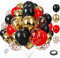 Luftballons Schwarz Rot Gold 65 Stück 12 zoll 5 zoll SKYIOL Latex Ballons Goldene Metallic Ballons mit Streifen für Geburtstag Hochzeit Abschluss EID Weihnachten Silvester Nationalfeiertag Deko