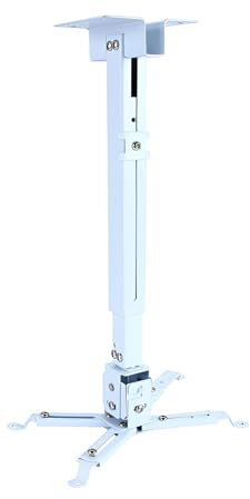 ACONDE Beamerhalterung, Deckenhalterung, Universelle Projektorhalterung, Neigbar (+/-15), Decke und Wand 43-65cm Schwenkbar Drehbar, Traglast: 20,0 kg, Weiß