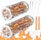 Farerkass Rollendes Grillkorb, 2 Stück Rollender Grillkorb Edelstahl Zylindrisch, Grillnetzrohr mit Abnehmbarer Griff, BBQ Grillzubehör für Außengrill Gemüse Fisch Fleisch