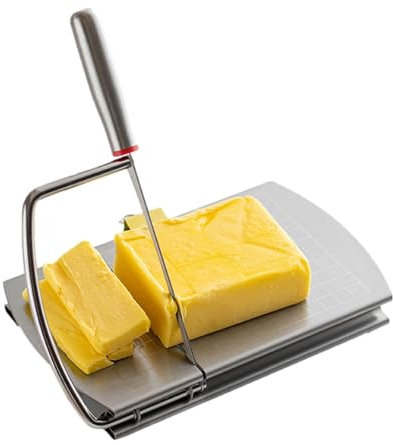 Generisch - Blocco - Affettatrice per formaggio, in acciaio inox con lavagnetta a ventosa, comoda e semplice alimentazione della cucina per tagliare formaggi a blocchi, burro, prosciutto e salsicce