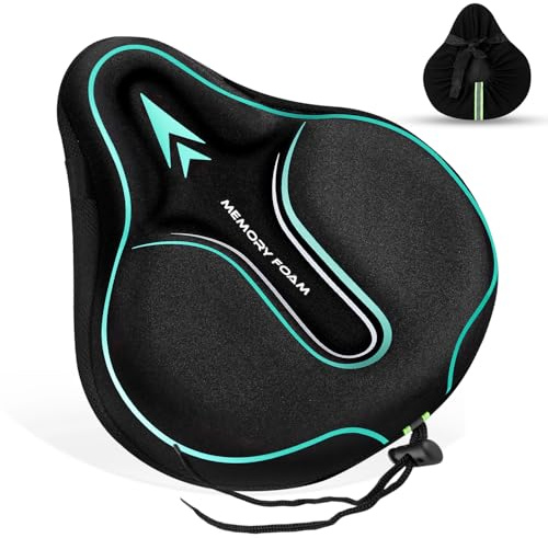 MSDADA Housse de siège de vélo rembourrée en Mousse à mémoire de Forme pour Homme et Femme, Accessoires de vélo Confortables pour vélo, extérieur et intérieur (Vert)