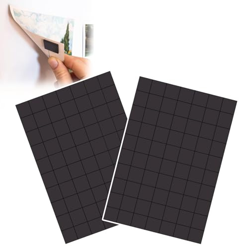 Magnetplattor självhäftande, magneter för limning, magneter, självhäftande kuddar, starka, 140 stycken magnetiska självhäftande plattor, för lätta föremål, flexibla minimagneter platt, perfekt för