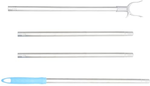 Hemobllo Asta per Vestiti in Acciaio Inox Gancio, Palo Porta Abiti Robusto per Armadio, Bastone per Stendere Indumenti, Supporto Pratico per Guardaroba e Asciugatura