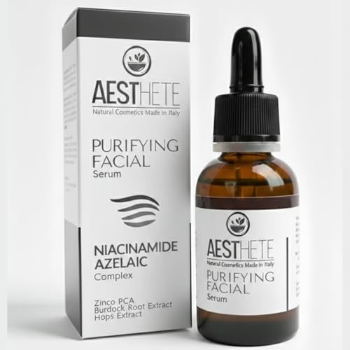 AESTHETE Siero Niacinamide + Zinco PCA 30ml – Acido Azelaico Viso Anti Imperfezioni e Rossori – Siero Viso Pelle Mista e Grassa, Pori e Lucidità – Made in Italy