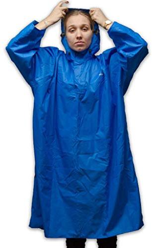 LOWLAND OUTDOOR Regenponcho - Wasserdicht (7000mm Wassersäule), Blau, L