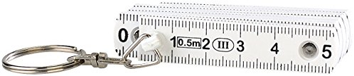 PEARL Mini Zollstock: Zollstock am Schlüsselanhänger, 0,5-Meter-Gliedermaßstab, weiß (Mini Zollstock Schlüsselanhänger, Schlüsselhänger, Mitbringsel)