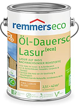 Remmers Lasure de protection longue durée [eco] chêne clair, 2,5 l, durable, protection contre les UV, pour l'intérieur et l'extérieur, protection contre les rayons UV et l'humidité