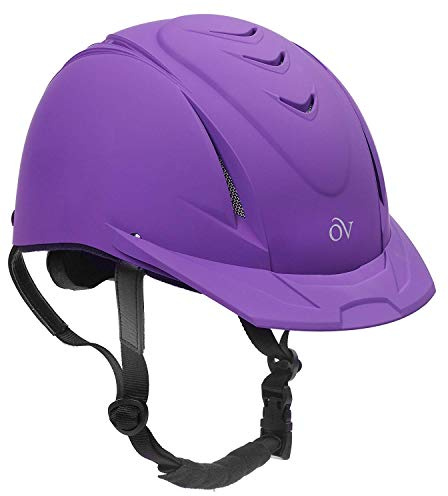 OVATION Adult Deluxe Schooler Riding Helmet - Lightweight Breathable Adjustable Equestrian Safety Helmet w/Removable Liner, Purple, Large/X-Large