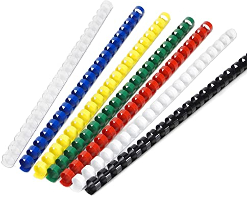RAYSON Bindekämme, 21 Ringe, 40 Blatt, 8 mm, Farbige, A4, Packung mit 100 Stück