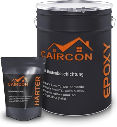 CAIRCON Peinture Résine Epoxy pour Sol Garage Revêtement Cave Béton - Gris argent 2,5kg