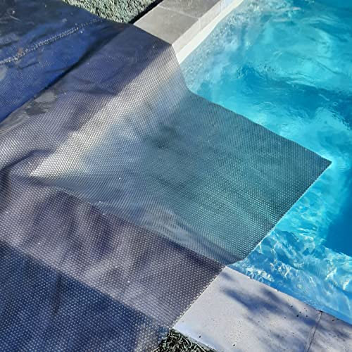 EDENEA - Couverture Solaire Piscine - Gris Silver - Rectangle - Epaisseur 350 Microns Haute Performance-Œillets Offerts-Idéale Piscine Hors Sol et Enterrée - Bache Piscine Solaire Bulles 4 x 2 m
