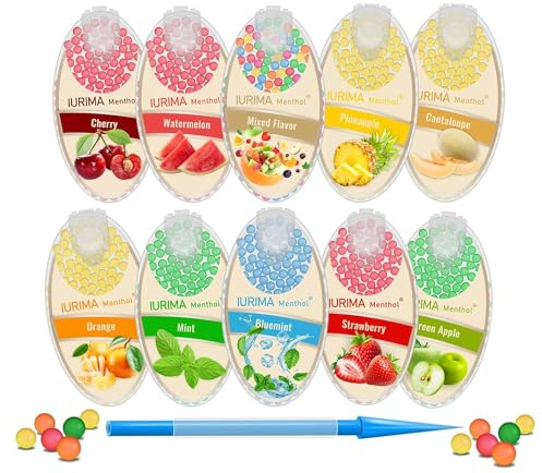 IURIMA Lot de 1000 capsules de menthe poivrée de qualité supérieure - Filtre menthol DIY pour un goût inoubliable - Avec boîte de rangement pour capsules aromatiques