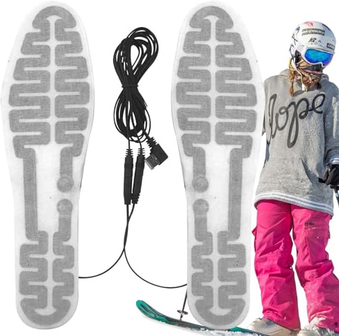 Semelles chauffantes rechargeables | Chauffe-pieds électriques rechargeables via USB | Semelles chauffantes réglables en deux tailles Chauffe-pieds pour chaussures de sport Bottes Chaussures en cuir