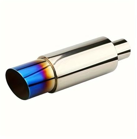 Silenciador Tubo Escape Automóvil Tubo Escape Recto Trasero Sistema Escape Acero Inoxidable Pieza Final Universal Cubiertas Punta Tubo Escape(Azul asado)