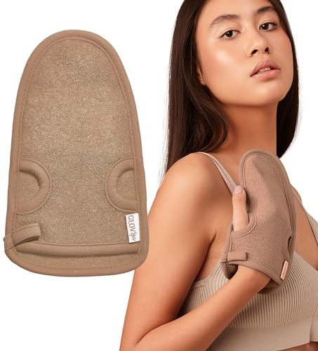 Glov Guanto Esfoliante Corpo in Fibre Bamboo per Massaggio Cellulite Pelle Secca Tono della Effetto Rassodante Imperfezioni Risultati Professionali Spa a Casa, Texture levigante e naturale