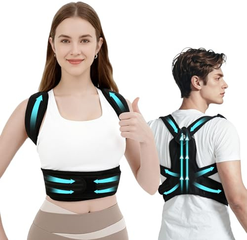 DEZIYUA Posture Corrector Back Brace for Women and Men, Shoulder Straightener, Adjustable Back Support Brace, Back Pain Relief – Slouching, Scoliosis, Hunchback, Hump, Thoracic, Spine Alignment – with Adjustable Shoulder Straps, Posture Support. Posture Corrector Back Brace - S (Underbust 25''-31'')