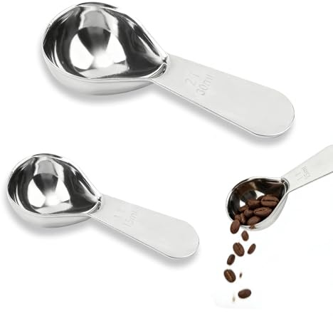 2PCS Coffee Bean Scoops, 15ml 30ml Coffee Bean Measuring Spoon, Stainless Steel Tablespoon Measuring Spoon, Short Handle, for Coffeebeans Protein Powder Sugar Cereal