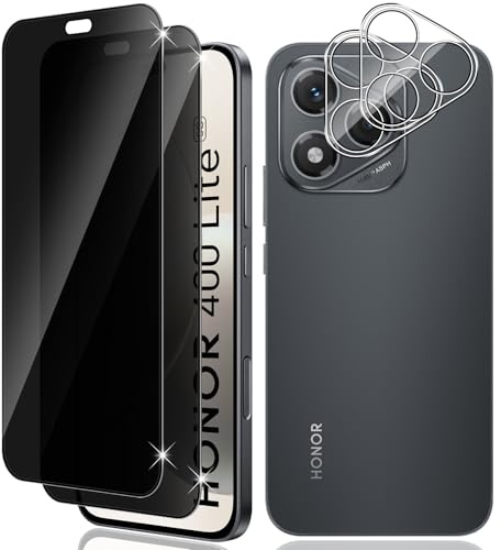 Vanrain Pellicola Privacy per Honor 400 Lite 5G, 2+2 Pezzi Anti Spy Vetro Temperato e Fotocamera Protettiva, Protezione Schermo Durezza 9H Anti Graffio