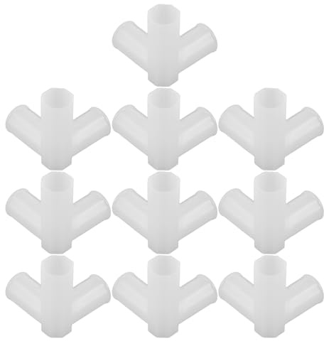 DOITOOL Conectores en T para Barra de Armario 12 Mm, Kit de Conexión de Muebles de Plástico, Herrajes para Muebles y Organizador de Zapatos, Unión Multiusos para Armarios Portátiles, 10