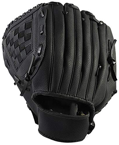 Baseball Handschuhe 2 Farben Baseballhandschuh Softball rechte Hand(10.5inch Black)