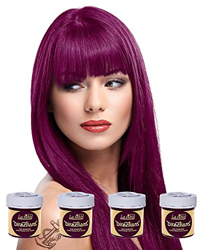 4 X La Riche Directions Semi-Permanent Hair Color 88ml Tubs - Dark Tulip