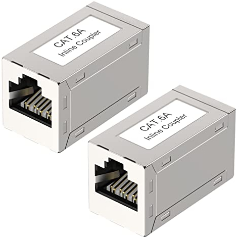 VCE Connettore RJ45 Femmina Femmina, Accoppiatore RJ45 Schermato, Adattatore Lan Femmina Femmina per CAT7 CAT6A Cat6 Cat5e Cat5, 2 Pezzi