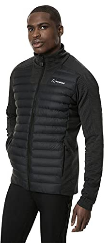 Berghaus Men's Hottar Hybrid Synthetic Insulated Jacket | Extra Warm | Lightweight Design, Black/Black