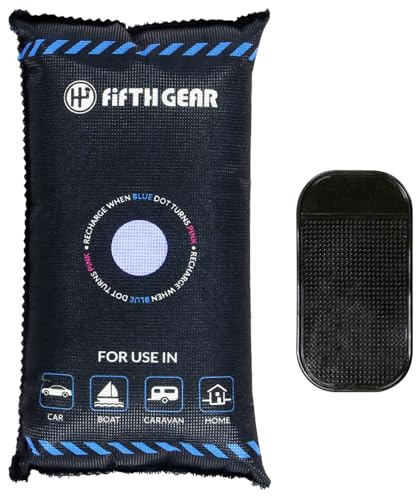 Fifth Gear 1kg Silica Gel Car Dehumidifier, Dry Air, Reusable Moisture Absorber Bag, Automotive Dehumidifier, Keep Windows Fog-Free. Prevents Condensation and Mold, Includes 1 x Anti Slip Mat