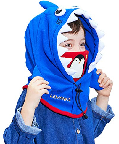 Azarxis Kids Ski Mask, Children Winter Face Mask with Hood Cold Weather Balaclava Snow Mask & Neck Warmer for Boys & Girls (Blue)