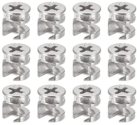 sourcing map Cam Serrure Écrou pour Meubles, 12pcs 9.35x9.6mm Joint Connecteur Serrage Écrous Meubles Connexion Cam Raccords