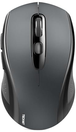 TECKNET Bluetooth Mouse, 4000DPI Wireless Mouse Computer Mice Bluetooth 5.0/3.0 and 2.4GHz Connectivity Mouse with 6 Adjustable DPI,18 Months Long Battery Life Cordless USB Mouse for Laptop PC